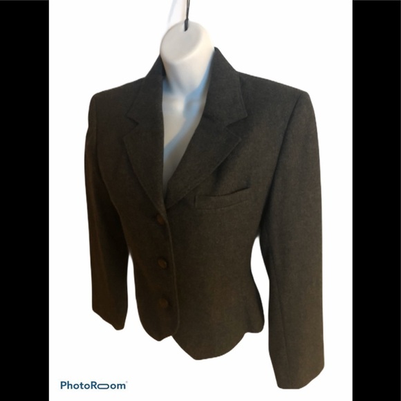 Pendleton Jackets & Blazers - NWT VTG 80’s Miss Pendleton Wool Cropped Blazer Charcoal Sz 4 Dark Academia